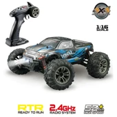 Xinlehong 1:16 Brushless Uzaktan Kumandalı Yüksek Hızlı Rc Araba 52km/s 2.4Ghz 4WD Usb Şarj Mavi - 1
