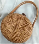 Çanta Deniz Kabuklu Bambu Rattan El Yapımı Deri Askı Kadın Hasır El Çantası Kutu Model - 3
