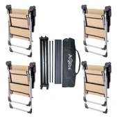 4 Adet Katlanır Kamp Sandalyesi ve Alüminyum Masa Seti - Rock Dark - Sahra - Taşıma Çantalı thumbnail 2