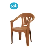 Omnipazar MT-GF141 Zaffiro Plastik Bahçe Balkon Sandalye 4'lü Set - 3