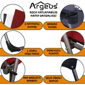 4 Adet Katlanır Kamp Sandalyesi ve Alüminyum Masa Seti - Rock Dark - Kaya Gri - Taşıma Çantalı - 3