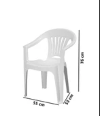 Omnipazar MT-GF141 Zaffiro Plastik Bahçe Balkon Sandalye 4'lü Set - 2