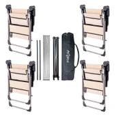 4 Adet Katlanır Kamp Sandalyesi ve Alüminyum Masa Seti - Rock Silver - Kapadokya - Taşıma Çantalı thumbnail 2