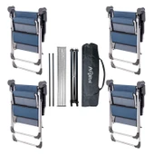 4 Adet Katlanır Kamp Sandalyesi ve Alüminyum Masa Seti - Rock Silver - Safir - Taşıma Çantalı - 2
