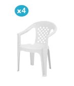 Omnipazar MT-GF147 Argento Plastik Bahçe Balkon Koltuk Sandalye 4'lü Set - 5