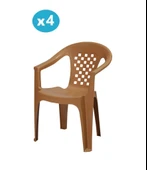 Omnipazar MT-GF147 Argento Plastik Bahçe Balkon Koltuk Sandalye 4'lü Set - 3