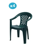 Omnipazar MT-GF147 Argento Plastik Bahçe Balkon Koltuk Sandalye 4'lü Set - 1