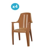 Omnipazar MT-GF139 Orbita Plastik Bahçe Balkon Koltuk Sandalye 4'lü Set - 3