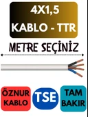 Öznur 4X1,5 TTR Kablo Metre Seçenekli (Beyaz) - 1