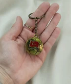 Futbol Topu Anahtarlık Metal Türk Bayraklı Çanta Cüzdan Süsü Türkiye Kemer Yazılı thumbnail 1
