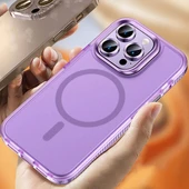 iPhone 15 Pro Kılıf Airbagli M-safe Wireless Şarj Özellikli Lens Koruyuculu Klaptika Kapak thumbnail 3