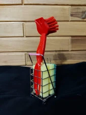 Sepet Şeklinde Bulaşık Fırça Sünger Seri 3 Parça Set Bulaşık Fırça thumbnail 1