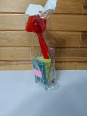 Sepet Şeklinde Bulaşık Fırça Sünger Seri 3 Parça Set Bulaşık Fırça thumbnail 2