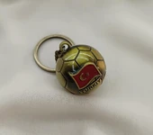 Futbol Topu Anahtarlık Metal Türk Bayraklı Çanta Cüzdan Süsü Türkiye Kemer Yazılı thumbnail 3