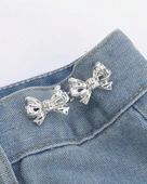 Pantolon Beli Daraltma Aparatı, Broş, Kurdele Kemer, Fiyonk Kemer , Gümüş Renk, Fiyonk Bel Daraltma Çıtçıtı, Dayanıklı Demir Çıtçıt, Kot Pantolon Daraltma Aparatı, Kadın - 1
