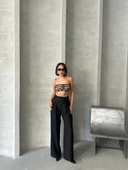 Pileli keten pantolon s255046 - 5