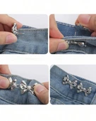 Pantolon Beli Daraltma Aparatı, Broş, Kurdele Kemer, Fiyonk Kemer , Gümüş Renk, Fiyonk Bel Daraltma Çıtçıtı, Dayanıklı Demir Çıtçıt, Kot Pantolon Daraltma Aparatı, Kadın - 5