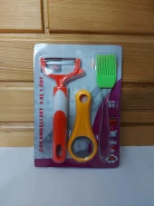 3 Parça Kapak Açıcı Yumurta Fırçası Ve Soyacak Set Mutfak Gereci thumbnail 2