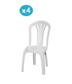 Omnipazar MT-GF193 Foglia Plastik Bahçe Balkon Sandalye 4'lü Set - 1