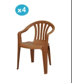 Omnipazar MT-GF101 Carrera Plastik Bahçe Balkon Koltuk Sandalye 4'lü Set - 3