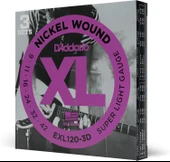 D'Addario EXL120-3D (3 SET) ELEKTRO GİTAR TEL SETİ, XL, 9-42, NICKEL W - 1