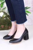 Fort 35809 Düz Sade Rahat Şık Yuvarlak Burun Kalın Topuklu Kadın Ayakkabı thumbnail 2