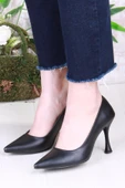 Fort 16307 Düz Sade Cilt Rahat Şık Stiletto Yüksek Topuklu Kadın Ayakkabı - 2