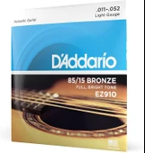 D'Addario Ez910 Akustik Gitar Tel Seti, 85/15 Bronze, Light Gauge - 1