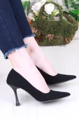 Fort 16308 Düz Sade Süet Rahat Şık Stiletto Yüksek Topuklu Kadın Ayakkabı thumbnail 1