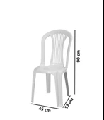 Omnipazar MT-GF187 Agosto Plastik Bahçe Balkon Sandalye 4'lü Set - 6