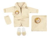 Organik Bebek Bornoz Seti Lüx  Unisex Tasarım, Yumuşacık ve Doğal - 1