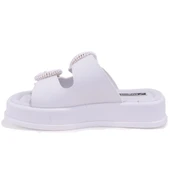 Dagoster DZA07-890784 Beyaz Ortopedik Günlük Taşlı  Kadın Terlik thumbnail 3