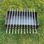 Portatif Çift Bölmeli Dayanıklı Ağır ve Büyük Uzun Ömürlü Mangal Ateş Çukuru thumbnail 5