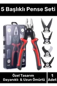 Özel Üretim Yüksek Kaliteli Çelik Kaymaz Kauçuk Yapılı Tamir Bakım Montaj 5 Başlıklı Pense Seti - 1