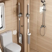 Duvarı Delmeden Mop & Süpürge Tutucu Kendinden Yapışkanlı Akıllı Saklama Çözümü thumbnail 6