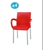 Omnipazar MT-CF880 Mare Plastik Bahçe Balkon Koltuk Sandalye 4'lü Set - 1