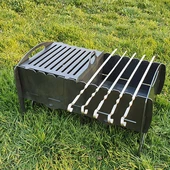 Portatif Çift Bölmeli Dayanıklı Ağır ve Büyük Uzun Ömürlü Mangal Ateş Çukuru thumbnail 1