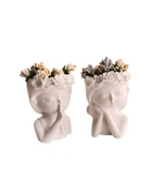 İkili Çiçekli Kız Figürü El Yapımı Dekoratif Kadın Bibloları irsinHome Tasarımı thumbnail 3