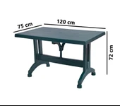 Omnipazar MT-GF212 Prima Ancora Plastik Dikdörtgen Bahçe Balkon Masa 75x120 cm - 2