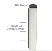 Zhltools Pratik Portatif Yeni Nesil Çek-As Kolay Askılık 4 İpli Çamaşır Askılığı - 5