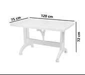 Omnipazar MT-GF212 Prima Ancora Plastik Dikdörtgen Bahçe Balkon Masa 75x120 cm - 4