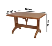 Omnipazar MT-GF212 Prima Ancora Plastik Dikdörtgen Bahçe Balkon Masa 75x120 cm - 6