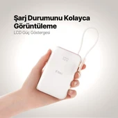 Ttec ReCharger Pro M LCD MagSafe Uyumlu USB-C Dahili Kablolu Stantlı Taşınabilir Powerbank 10.000mAh thumbnail 5