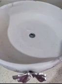 Beyaz renkli ve gümüş kelebekli ayaklı seramik saksı - 2