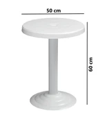 Omnipazar MT-GF401A Beyaz Medio Bahçe Balkon Sehpa Ø50 Cm - 2