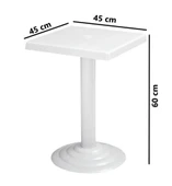 Omnipazar MT-GF402A Beyaz Testa Bahçe Balkon Sehpa 45x45 cm - 2