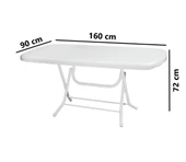 Omnipazar MT-GFM230 Prima Grande Plastik Dikdörtgen Bahçe Balkon Masa 90x160 cm Beyaz - 2