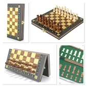 Ahşap Mıknatıslı Hazneli Satranç Takımı thumbnail 2