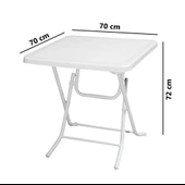 Omnipazar MT-GFM235 Prima Sorgente Plastik Kare Bahçe Balkon Masa 70x70 cm Beyaz - 2