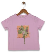 Kız Çocuk Palmiye Baskılı Tişört BGL-ST04449 - 2